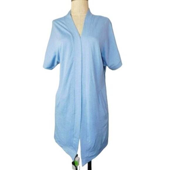 Ideology Size S Small Blue Short Sleeve Knit Cardigan Style Top NWT $44 - Picture 1 of 2